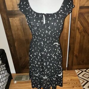 Wild Fable Black Dress with White Flowers